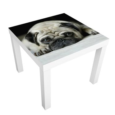 Papel autocolante para móveis Mesa Lack IKEA Pug Loves You