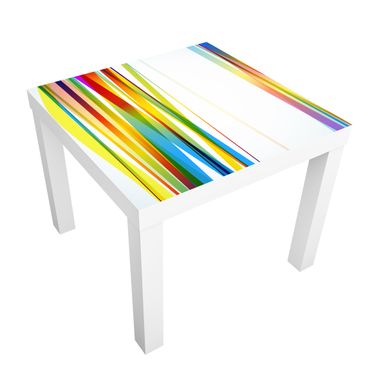 Papel autocolante para móveis Mesa Lack IKEA Rainbow Stripes