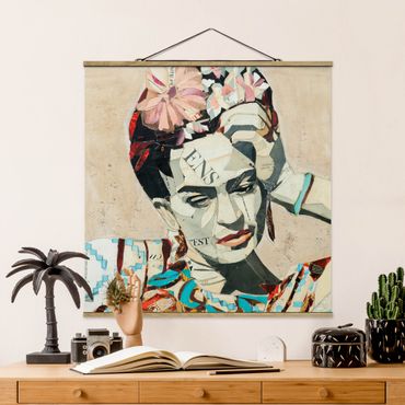 Quadros em tecido Frida Kahlo - Collage No.1