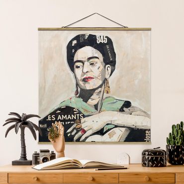Quadros em tecido Frida Kahlo - Collage No.4