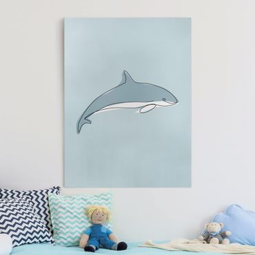 Telas decorativas Dolphin Line Art
