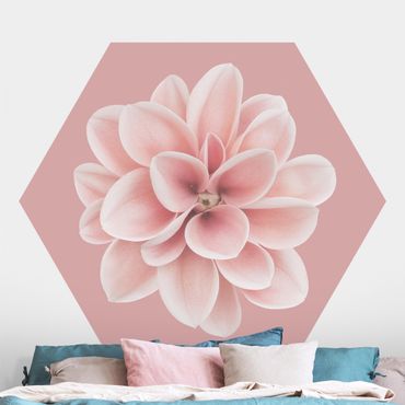 Papel de parede hexagonal Dahlia On Blush Pink