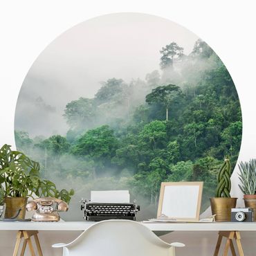 Papel de parede redondo Jungle In The Fog