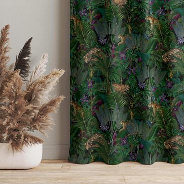 Cortinas Jungle Leaves With Tiger