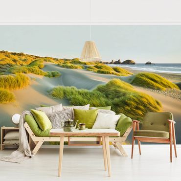 Mural de parede Dunes And Grasses At The Sea