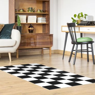 Tapete vinílico Geometrical Pattern Chessboard Black And White