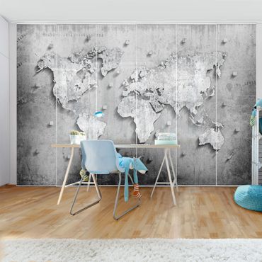 Painéis japoneses Concrete World Map