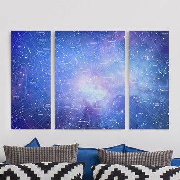 Telas decorativas 3 partes Stelar Constellation Star Chart