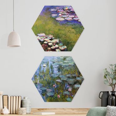 Quadros hexagonais Claude Monet - Water Lilies Set