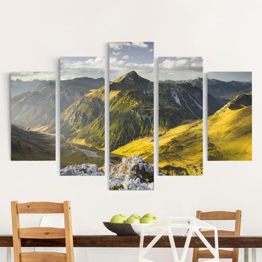 Telas decorativas 5 partes Mountains And Valley Of The Lechtal Alps In Tirol