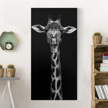Telas decorativas Dark Giraffe Portrait