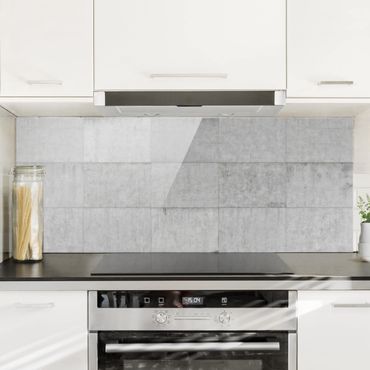 Painel anti-salpicos de cozinha Concrete Tile Look Grey