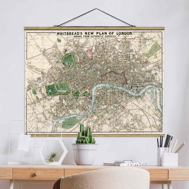 Quadros em tecido Vintage Map London