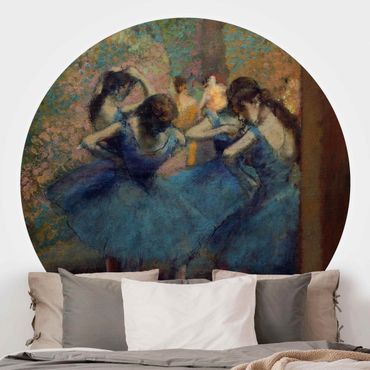 Papel de parede redondo Edgar Degas - Blue Dancers