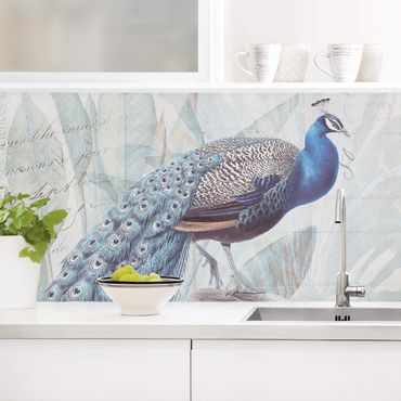 Backsplash de cozinha Shabby Chic Collage - Peacock