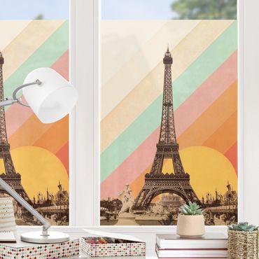 Péliculas para janelas Eiffel Tower in the Rainbow Sunset