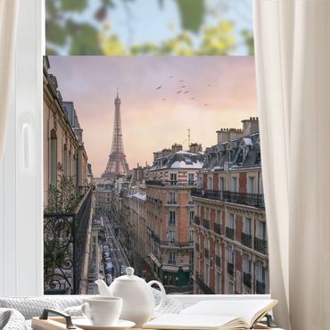 Péliculas para janelas The Eiffel Tower In The Setting Sun