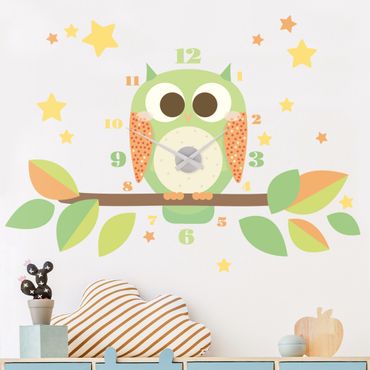 Autocolantes de parede Owl Clock