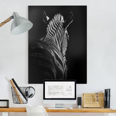 Telas decorativas Dark Zebra Silhouette