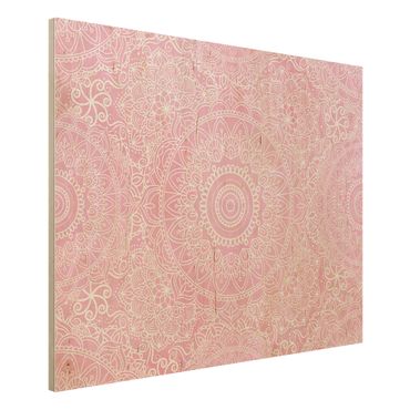 Quadros em madeira Pattern Mandala Light Pink