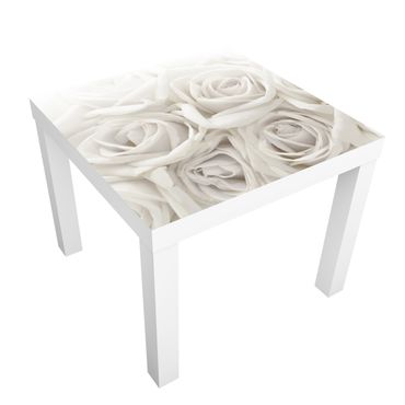 Papel autocolante para móveis Mesa Lack IKEA White Roses