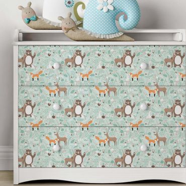 Películas autocolantes Kids Pattern Forest Friends With Forest Animals