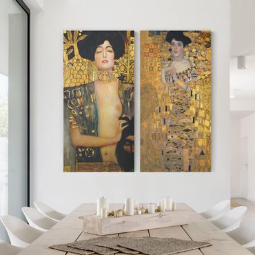 Telas decorativas 2 partes Gustav Klimt - Judith and Adele