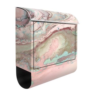 Caixas de correio Colour Experiments Marble Light Pink And Turquoise