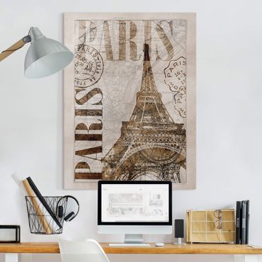 Telas decorativas Shabby Chic Collage - Paris