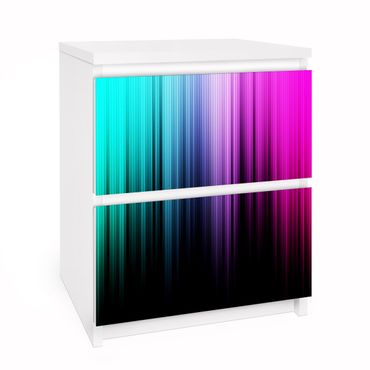Papel autocolante para móveis Cómoda Malm Rainbow Display