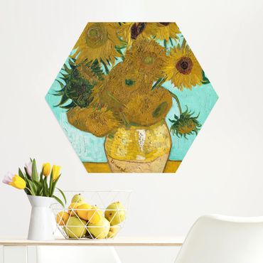 Quadros hexagonais Vincent van Gogh - Sunflowers