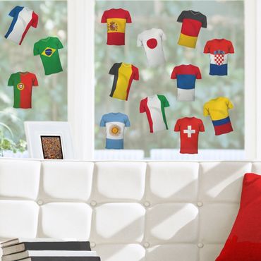 Autocolantes para vidros Football Trikots Sticker Set