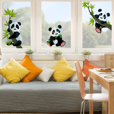 Autocolantes para vidros Panda set