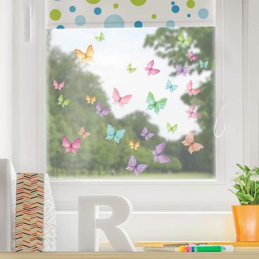 Autocolantes para vidros Set Glitter Butterflies