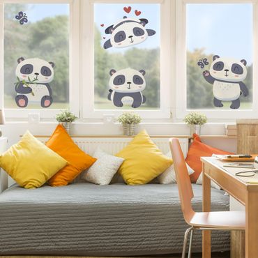Autocolantes para vidros Sweet Panda Bear Set
