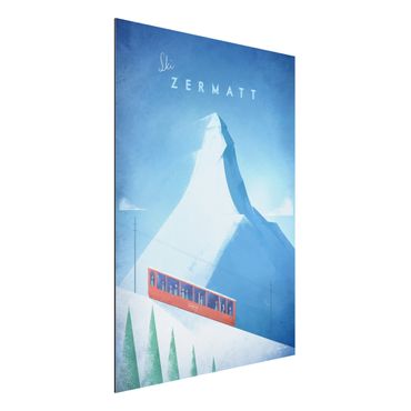Quadros em alumínio Dibond Travel Poster - Zermatt