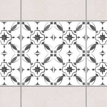 Autocolantes para azulejos Gray White Pattern Series No.1