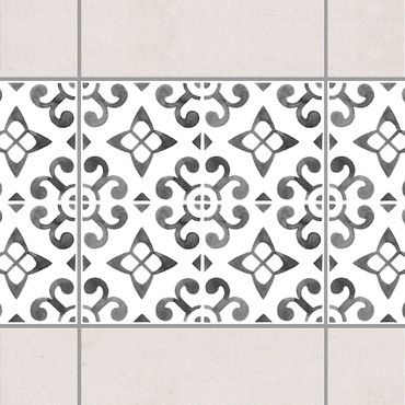 Autocolantes para azulejos Gray White Pattern Series No.5
