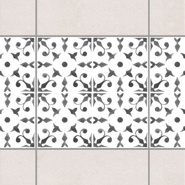 Autocolantes para azulejos Gray White Pattern Series No.6