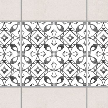 Autocolantes para azulejos Gray White Pattern Series No.8