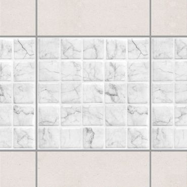 Autocolantes para azulejos Mosaic Tile Marble Look Bianco Carrara