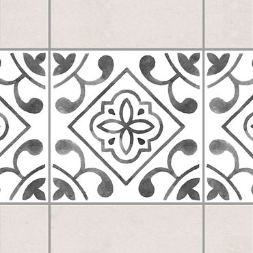 Autocolantes para azulejos Pattern Gray White Series No.2