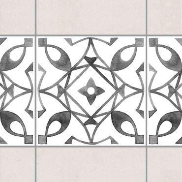 Autocolantes para azulejos Pattern Gray White Series No.8