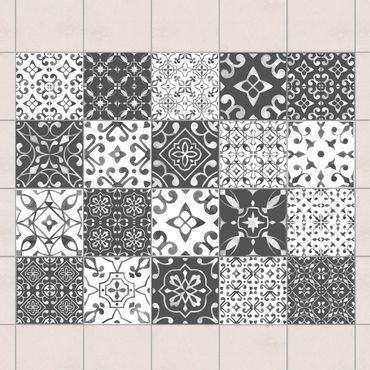 Autocolantes para azulejos Multicolour Pattern Gray White