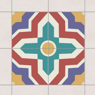 Autocolantes para azulejos 4 Moroccan tiles crisscross