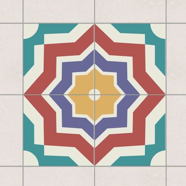 Autocolantes para azulejos 4 Moroccan tiles star pattern