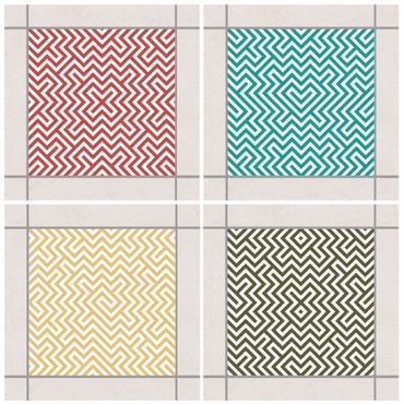 Autocolantes para azulejos Geometric Design Colour Set