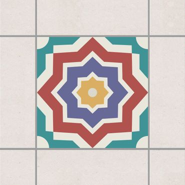 Autocolantes para azulejos Moroccan tile star pattern
