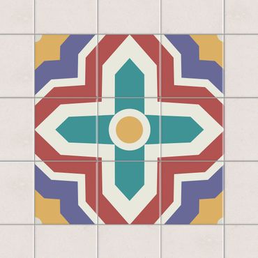 Autocolantes para azulejos Tile Sticker Set - Moroccan tiles cross ornament