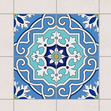 Autocolantes para azulejos Tile Sticker Set - Mediterranean tiles mirror blue